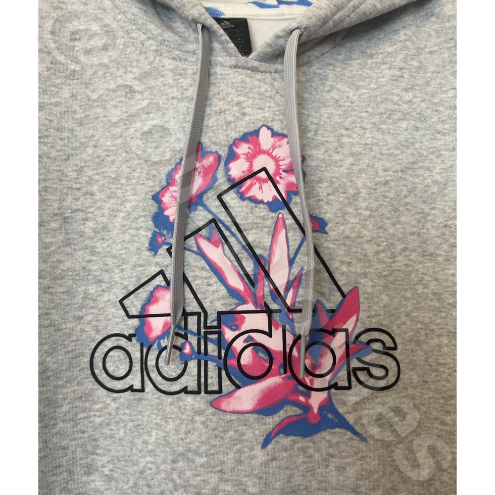 NWT Adidas Floral Grey Hoodie S - Picture 5 of 7